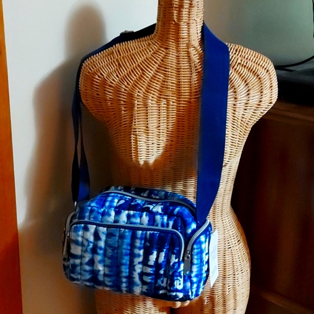 BUY 1 GET 1 FREETime and Tru Blue Tie Dye Nylon Cross Body Tote BUY 1 GET 1 FREE
